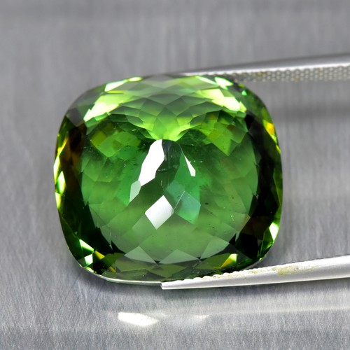34.20Ct Custom Cushion Cut _ Awesome Untreated Vivid Green Apatite - Picture 3 of 3