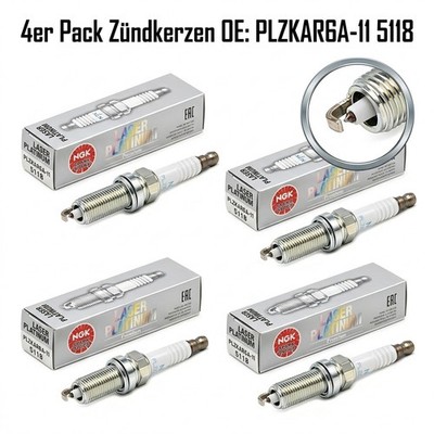 4er Pack NGK Zündkerze für NISSAN Renault 5118 PLZKAR6A-11 Megane Laguna Tiida