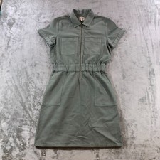 j crew jumper dress womens 2 green canvas military surplus