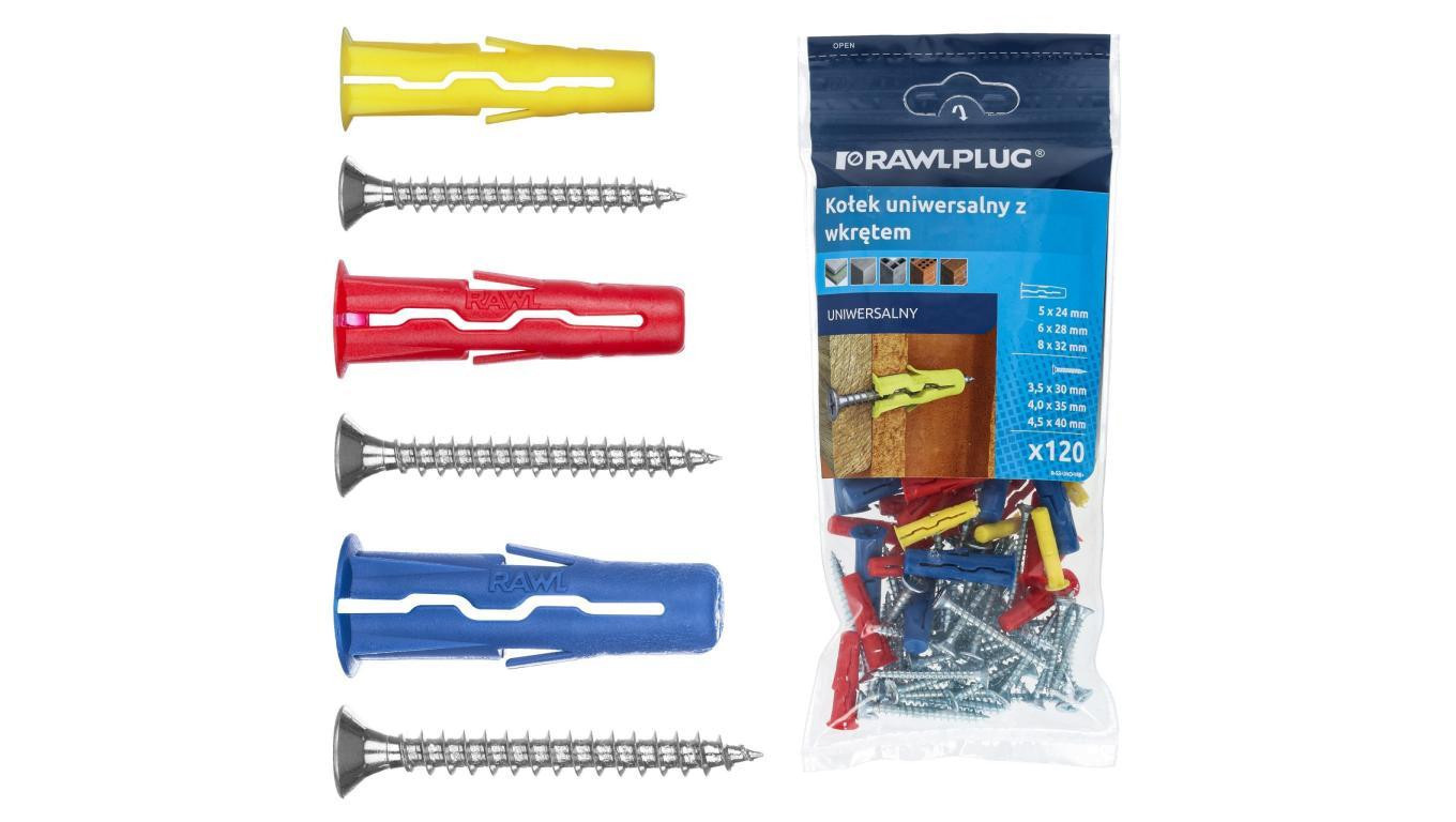 MIX Universal expansion plugs UNO 5x24, 6x28, 8x32 with a countersunk hea /T2UK