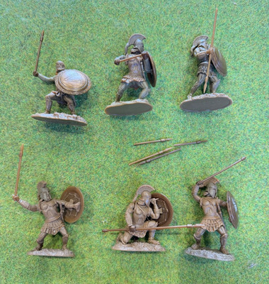 Conte Collectibles 1:32 SPARTAN WARRIORS GOLD PLASTIC FIGURES X 6 RARE SET A