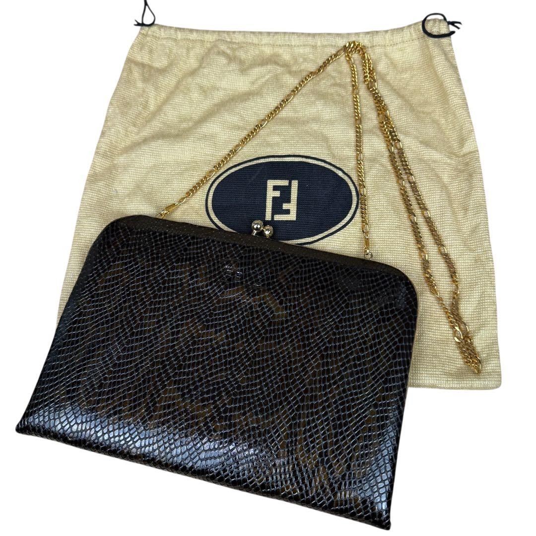 Beautiful Item FENDI Python Pattern Logo Embossed… - image 1