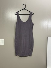 Forever 21 Bodycon Dress Womens Size 1X Gray Scoop Neck Sleeveless Pullover  C45
