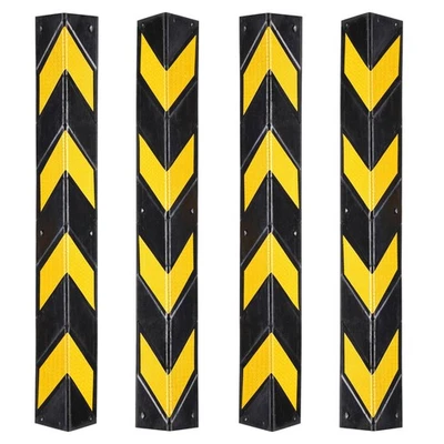 YESCOM 31" Rubber L-Shape Corner Guard with Reflective Yellow Strip For Garage 4 Packs