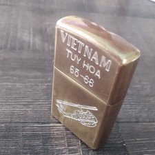 Accendino elicottero Zippo Vietnam Tuy Hoa usato da collezione