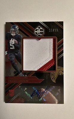 2022 Panini Limited - Rookie Patch Auto Drake London #153 /99 (AU, MEM, RC)