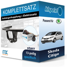Für Skoda Citigo 11-19 MISTERDOTCOM Anhängerkupplung starr + 13polig E-Satz neu