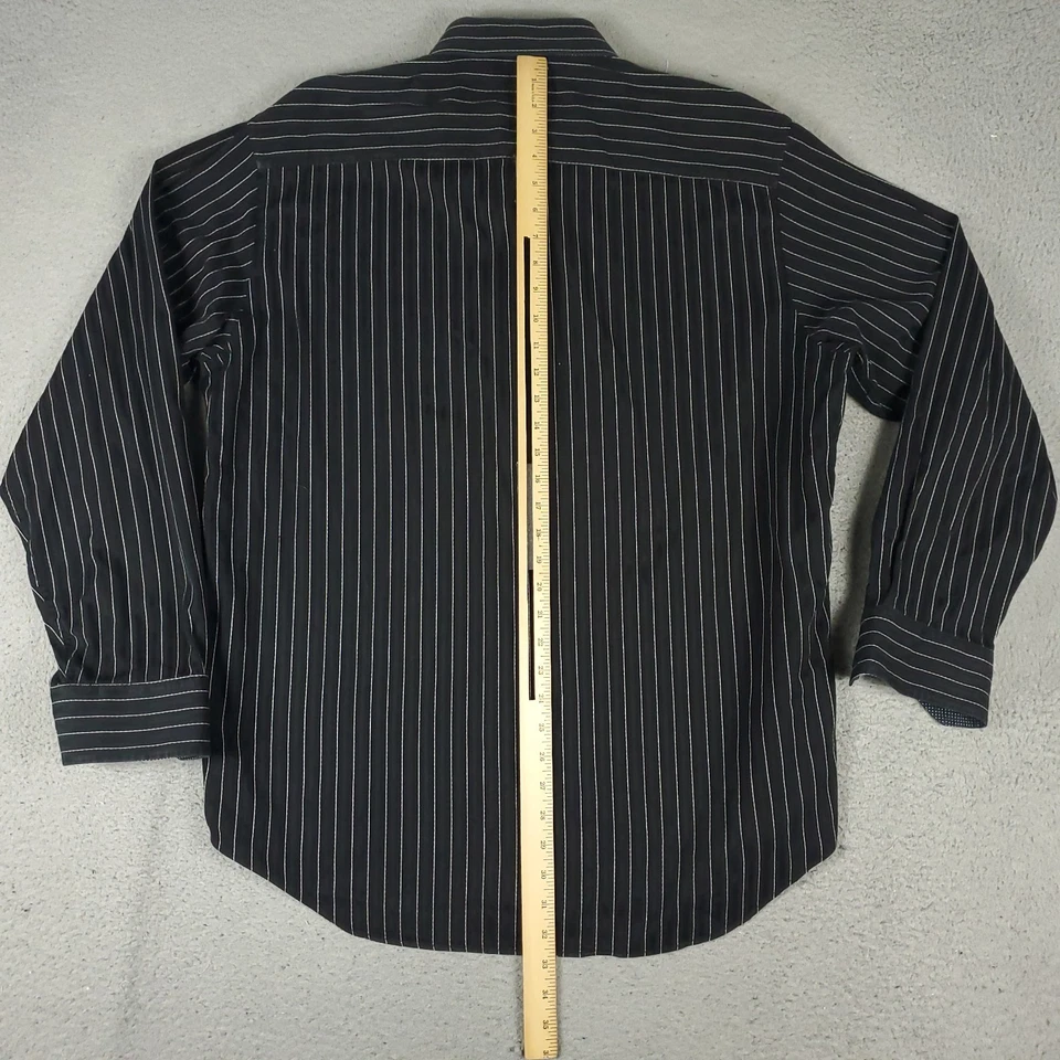 Bugatchi Shirt Mens Size XL Black Striped Casual Button Up Long Sleeve - Image 3 of 4