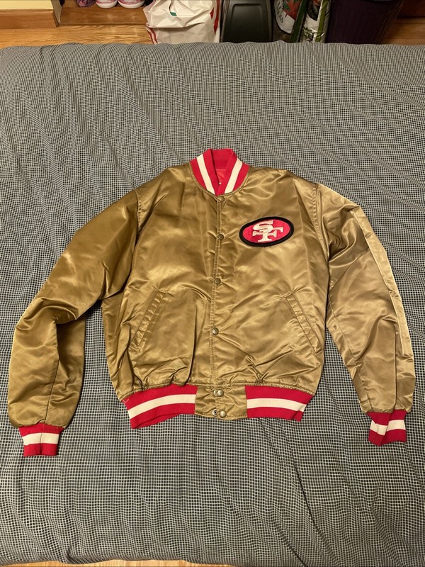 Vintage San Francisco 49ers Starter Jacket Men’s Size XL Authentic Satin Gold
