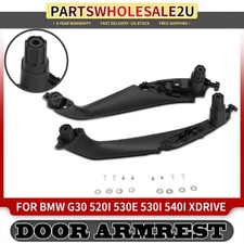 2x Front Left & Right Side Interior Door Pull Handle Panel Set for BMW 5 Series