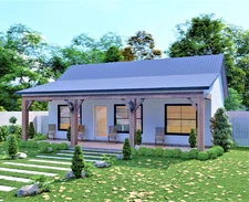 Custom Modern Tiny House Plans 2 Bedroom & 2 Bathroom With Original CAD Files