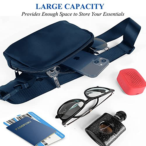 Fanny Pack for Women Men,Fashion Crossbody Bag Mini Belt Bag with Navy Blue - Picture 3 of 6