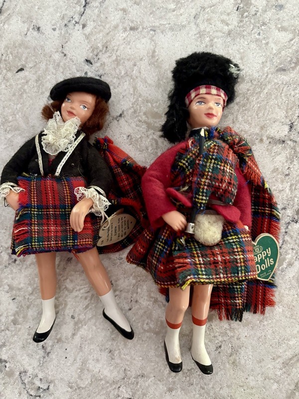 Happy Dolls Scotland Wee Highland Dancer Elspeth & Jock Vintage Lot Of 2