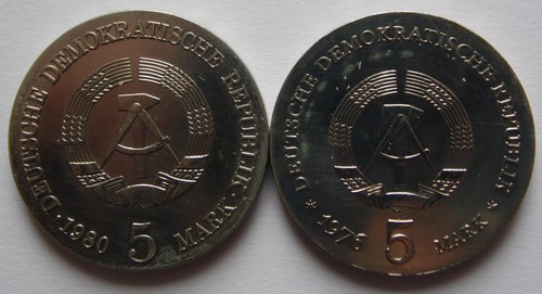 DDR 5 Mark 1975 und 1976, Adolf von Menzel und Ferdinand von Schill - Picture 3 of 5
