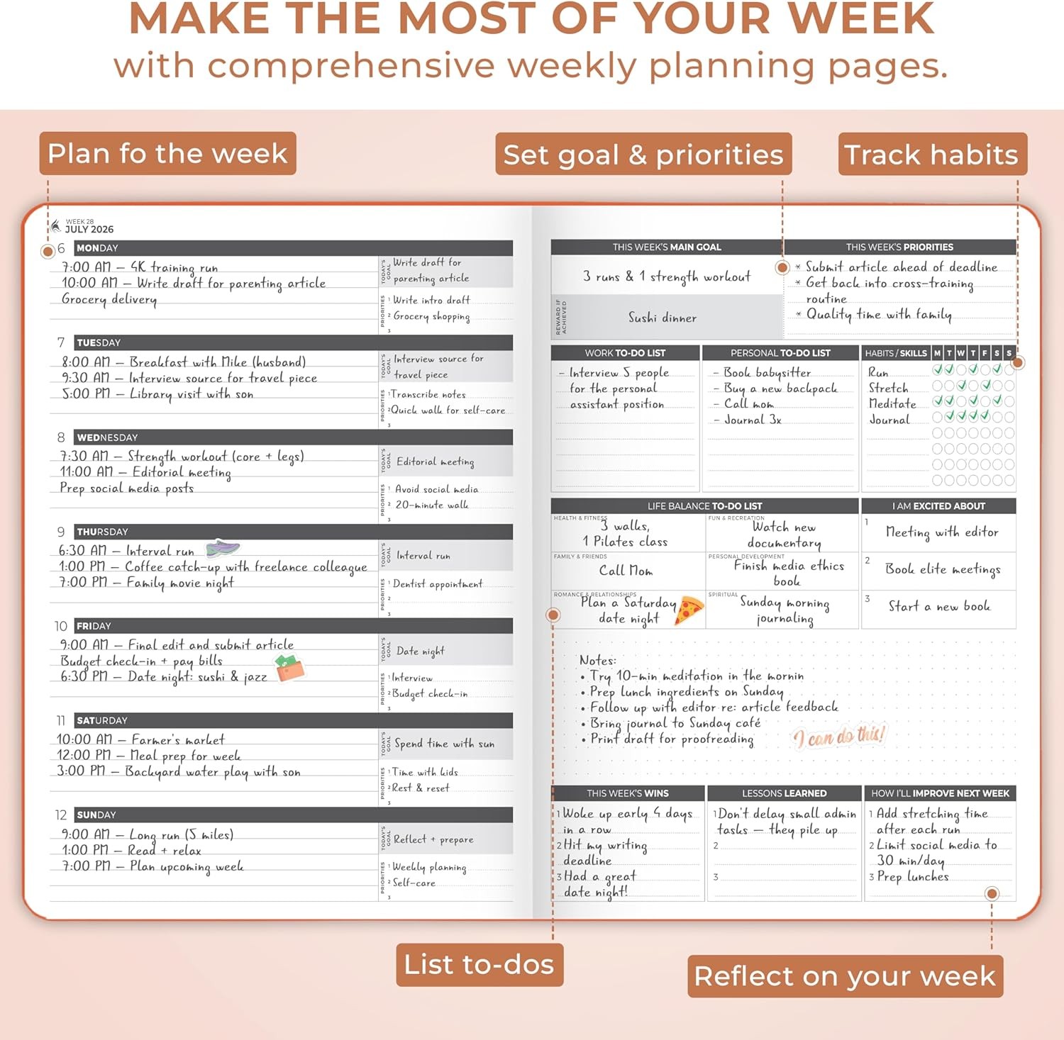 Clever Fox Planner PRO Dated (Jan 2026–Jan 2027) Weekly & Monthly Life Planner