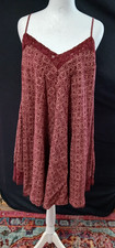 Forever 21 Floral Pattern Spaghetti Strap Slip Style Burgundy Dress Small NWT