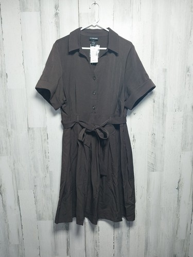 Lane Bryant plus Size 14/16 Belted Red Black Slimming Tunic Dress Top