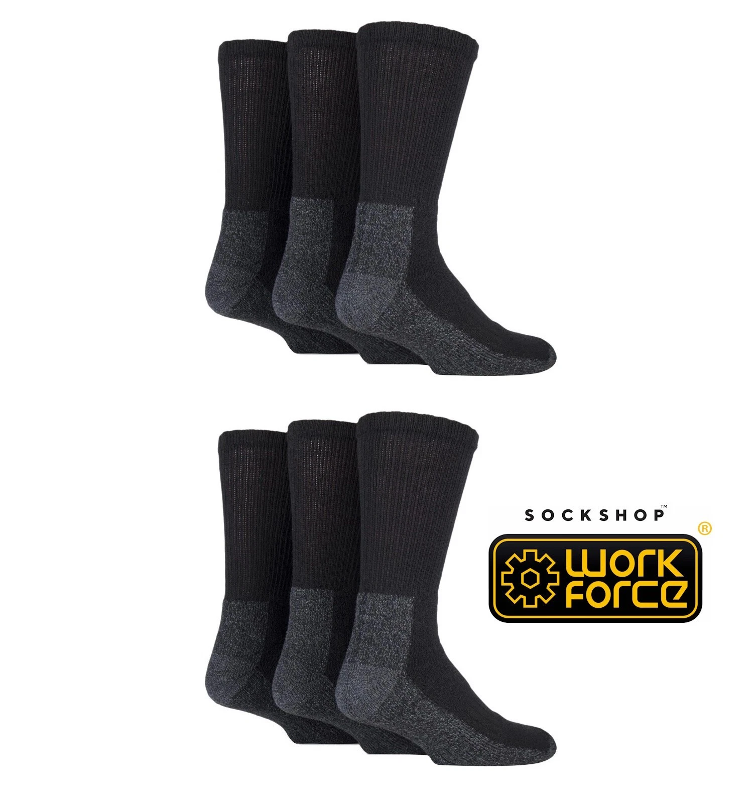 Safety Boot Socks Mens Size 6-11 Cotton Cushion Black SOCKSHOP Workforce- 1 Pair
Opens in a new wind