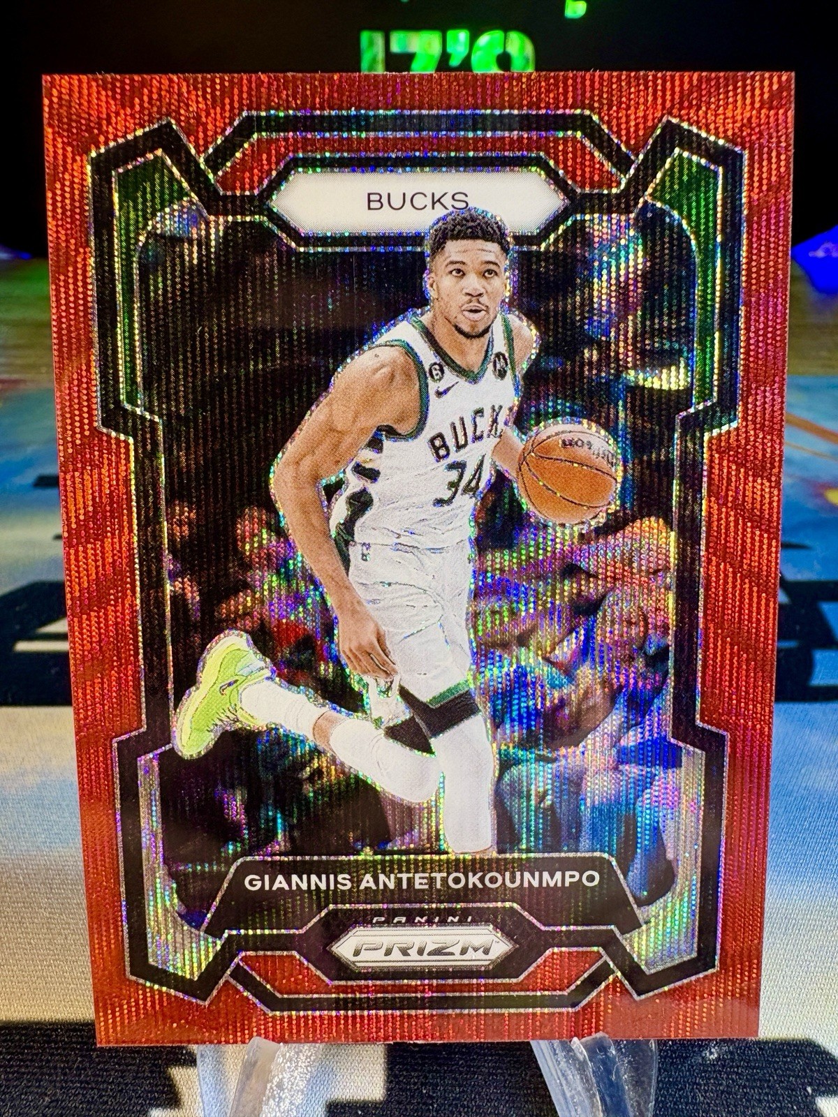 2023-24 Giannis Antetokounmpo Panini Prizm Ruby Wave Prizm #103 Bucks