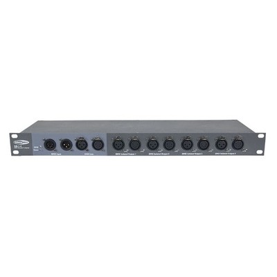 Showtec DB-1-4 DMX-Splitter und Verstärker 19'', 4xOut + Thru, XLR 3Pol/5-Pol