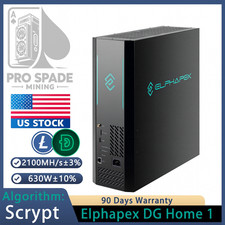 *US STOCK ElphaPex DG Home 1 2100MH/s 630W LTC/Doge Scrypt Miner Home Miner 2.1G