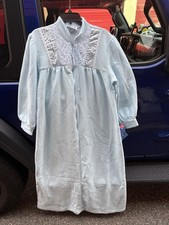 VTG Anne Leslie Long 1/2 Zip Housecoat/robe Pocket Sz L