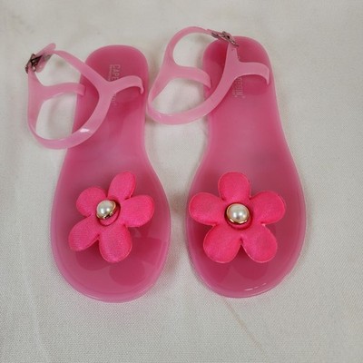 Cape Robbin Womens Hot Pink Flower Sandlas Size 9 NWOB Pearl Accent Fun Summer