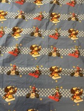 NINTENDO MARIO KART DS Twin Flat Sheet Donkey Kong Luigi 2010 Fabric Bedding