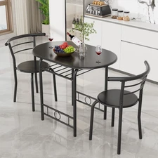 3 Piece Table and Chairs Dining Table Set Kitchen Table for Small Spaces Dinning