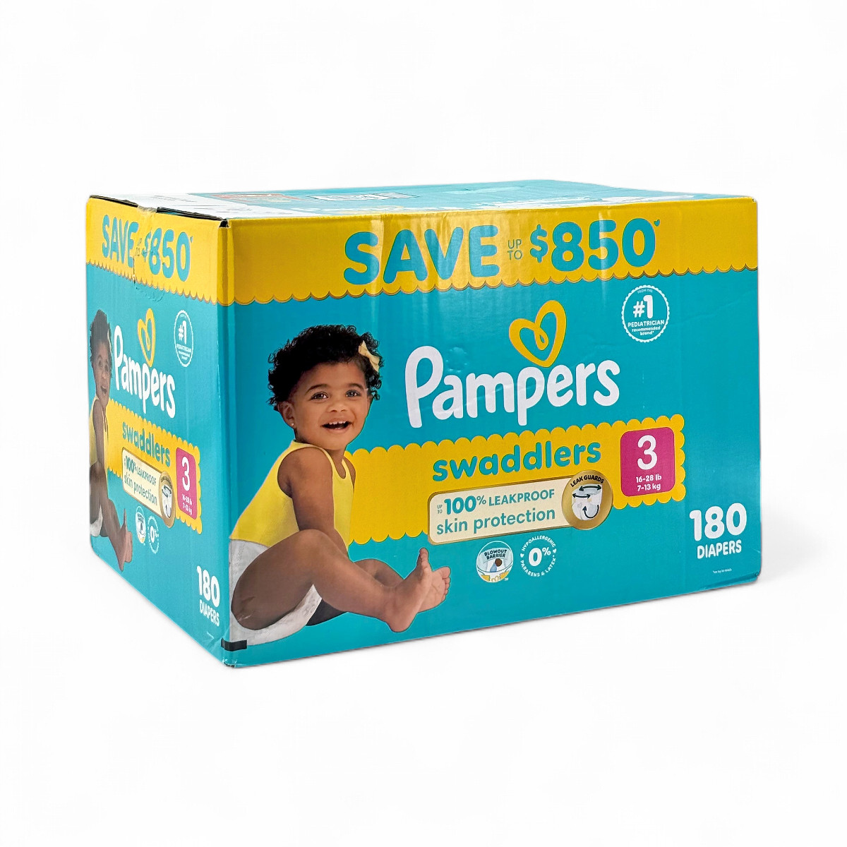 Pampers Swaddlers Diapers Size 3 Up To 100% Leakproof 180-Count