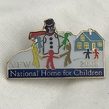 2008 VFW National Home for Children Enamel Lapel Pin Snowman Holiday Design