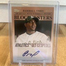 2012 Topps Blockbusters Yoenis Cespedes Auto #22/25