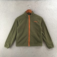 Eddie Bauer Fleece Jacket Youth M 10/12 Green Full Zip Polyester Long Sleeve