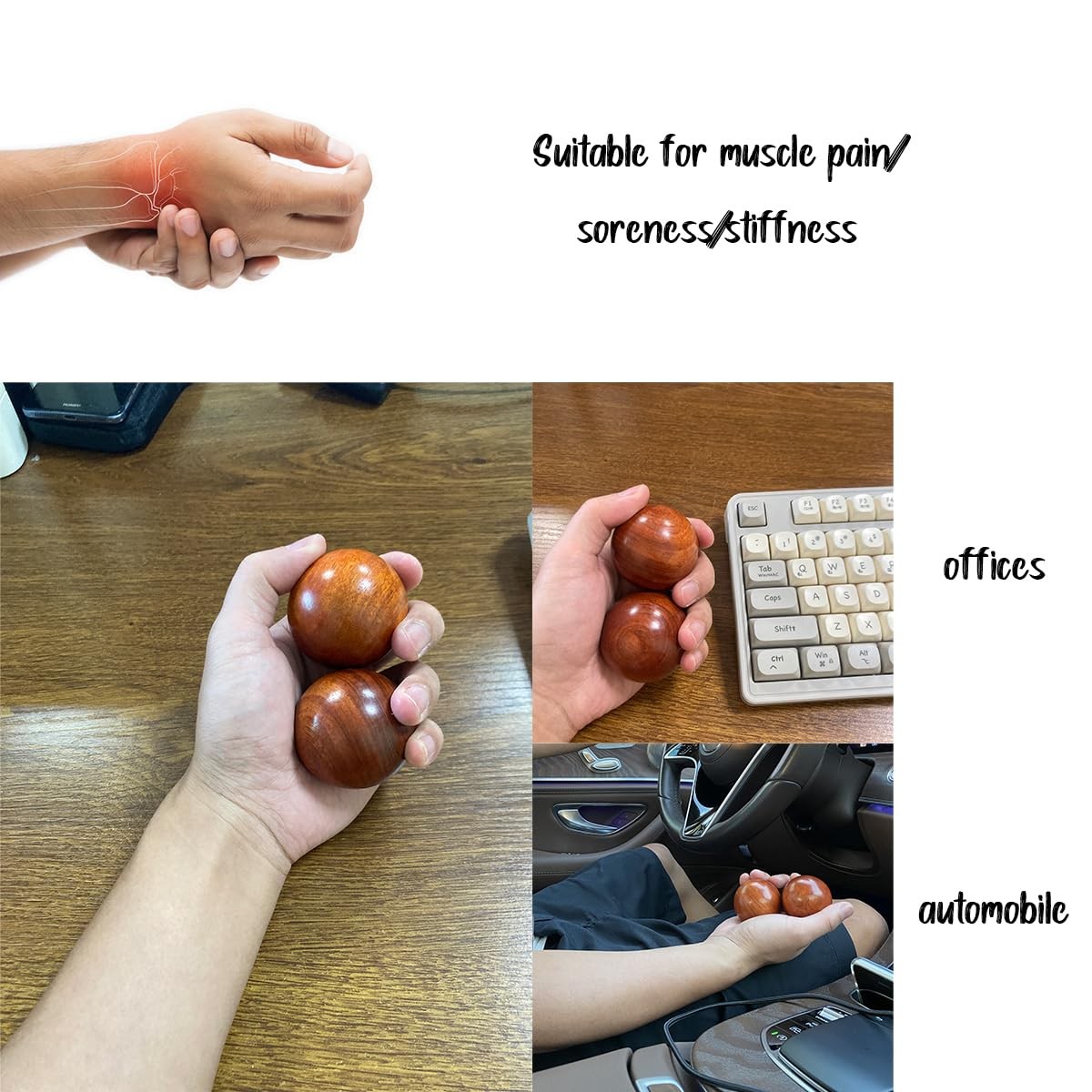 BCQLI 2 Inches Baoding Balls Chinese Health Exercise Stress Balls Rosewood