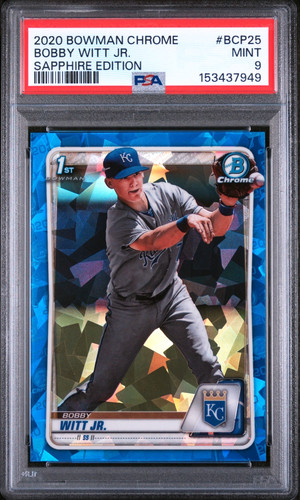 BOBBY WITT JR 2020 BOWMAN CHROME SAPPHIRE RC #BCP25 PSA 9 MINT! ROYALS#153437949