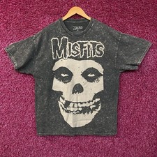 Misfits Crimson Ghost Skull Logo Mineral Wash Punk Rock Band T-Shirt 2XL