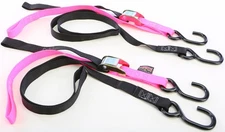 Powertye 23627 Tie-Down Cam S-Hook Soft-Tye 1"X6' Black/Pink Pair