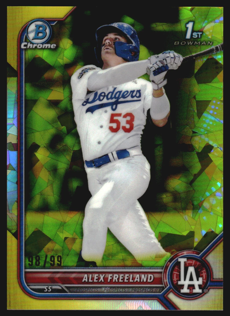 2022 Bowman Chrome Draft Sapphire Yellow Refractors #BDC194 Alex Freeland /99
