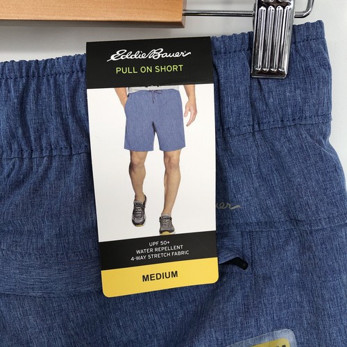 Nuevo con etiquetas Pantalones Cortos Eddie Bauer Para Hombres Medianos Azul UPF 50+ Pull On Nylon Elástico Exterior - Imagen 2 de 14