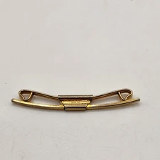 Vintage Swank Clip-On Collar Bar Mens Gold Tone Dress Shirt Accessory Classic