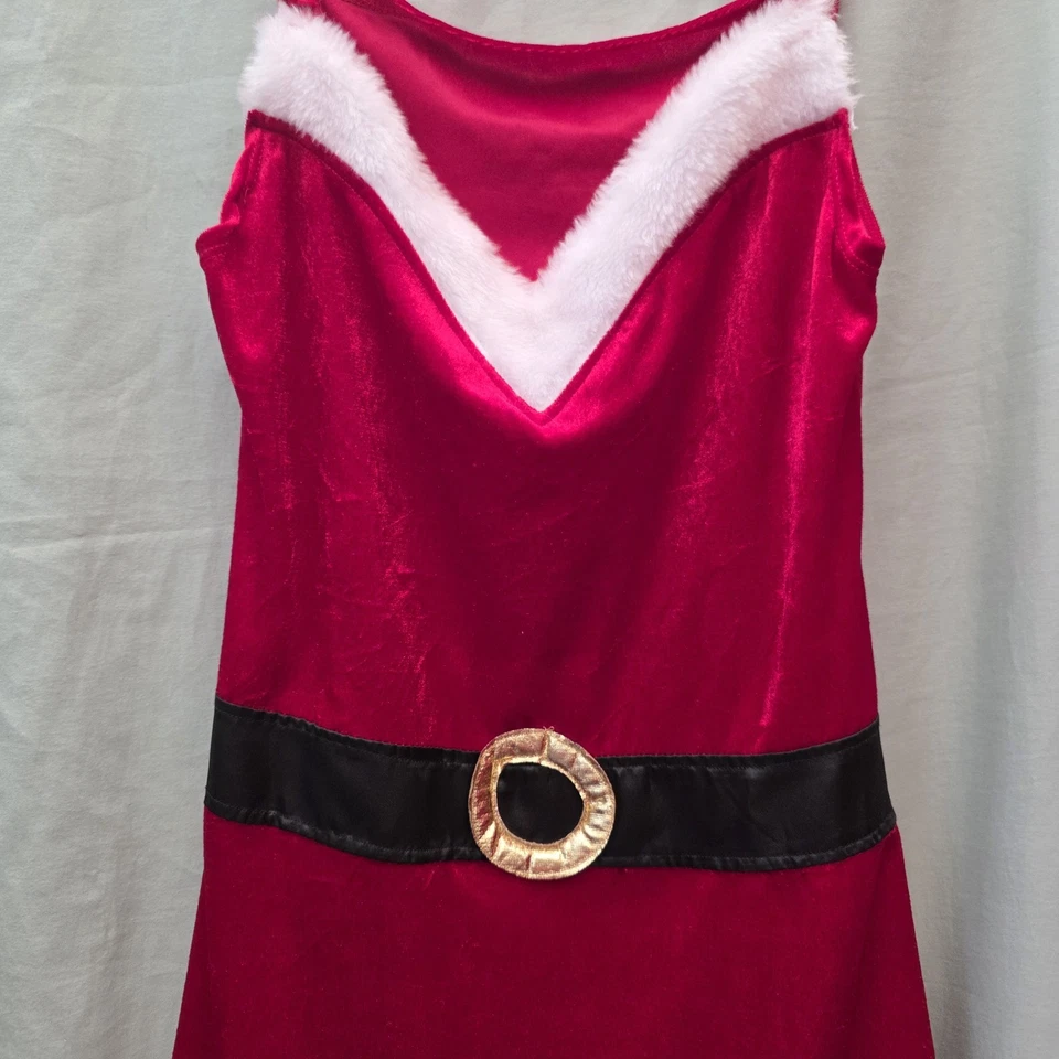 Mrs Claus Santa Dress Costume Size M Like New - Image 4 of 4