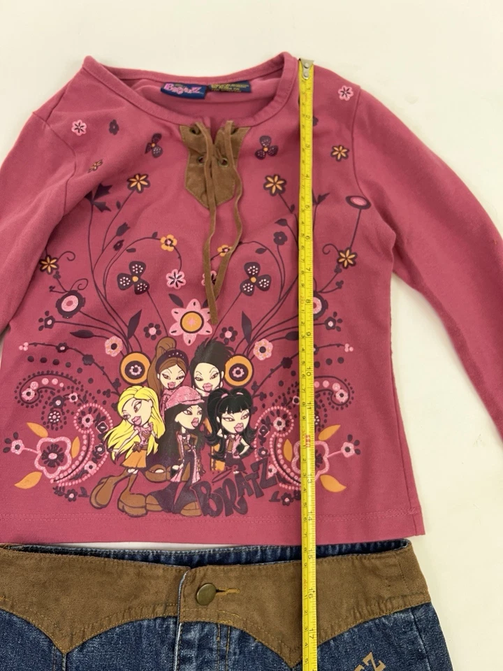 Vintage Y2K Bratz Girls Size M 7/8 Outfit Set Denim Skirt & Shirt - Image 2 of 4