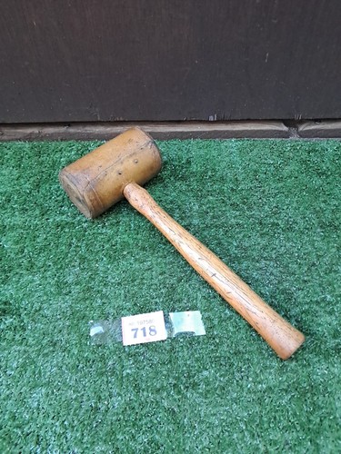 Vintage Hide Mallet Hammer. Soft Hit Hammer Old Tool (#718)