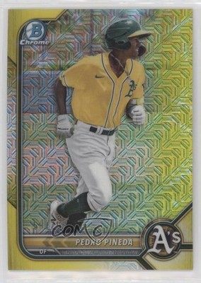 2022 Bowman Mega Box Yellow Mojo Refractor 58/75 Pedro Pineda #BCP-94 01sb