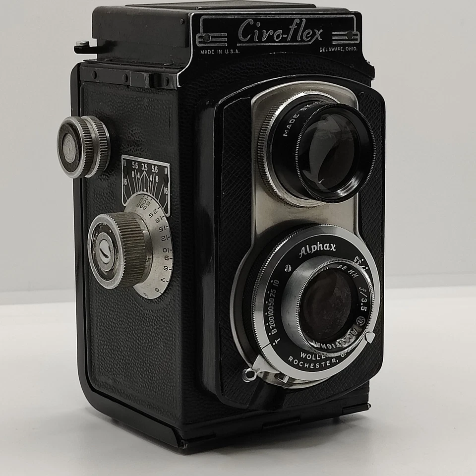 Vintage Ciro-Flex Twin Lens Reflex Camera w Wollensak 85mm f3.5 Lens Alphax USA - Изображение 2 из 4
