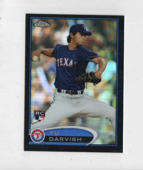 YU DARVISH 2012 TOPPS CHROME BASEBALL ROOKIE BLACK REFRACTOR #D 100 /100 TEXAS