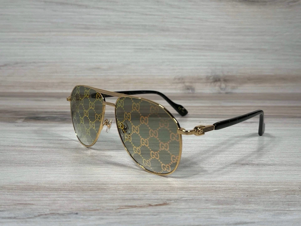 Gucci GG 1220S Black & Gold Aviator Sunglasses - Ships Now! - Image 3 of 4
