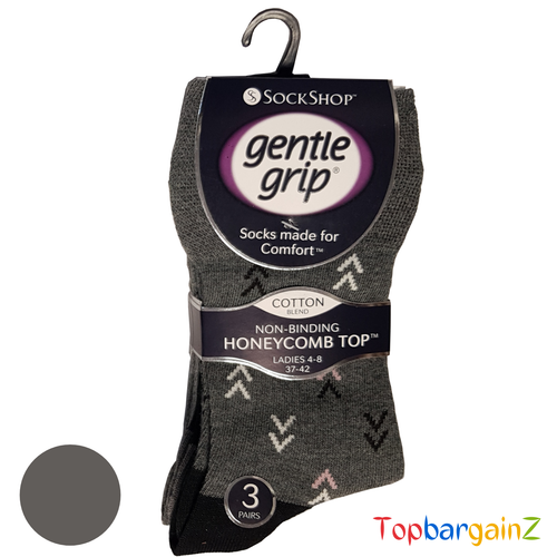 Ladies Gentle Grip Honeycomb Top Soft Cotton Non Elastic Diabetic Socks UK 4-8 - Picture 119 of 131