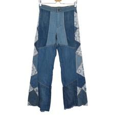 We The Free People Womens 25 Kaleidoscope Crocheted Lace Patchwork Jeans NEW