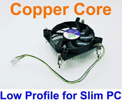 iCool Intel CPU i3 i5 LGA1150  LGA1151 Low Profile 1U Copper Core Cooling Fan